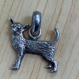 Chihuahua Dog 925 Sterling Silver Jewelry Charm #pet