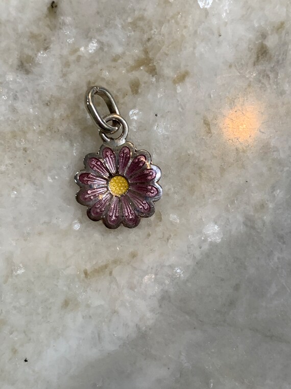 Purple Daisy Sterling Silver Jewelry Charm Etsy