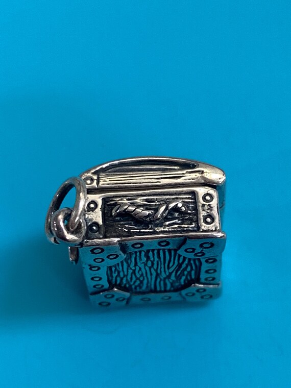 Charme Vintage Argent Sterling 925 - Lanterne De Rue Ouverte HMK, 5.3g, 2.3cm, Occasion