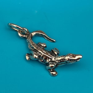925 Alligator Sterling Silver Jewelry Charm #reptile