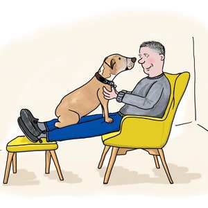 Pet portrait. DIGITAL FILE.  Personalised cartoon illustration