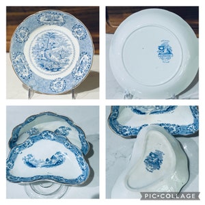 Antique Ridgways England Blue Flow China Oriental Pattern c.1890s image 7