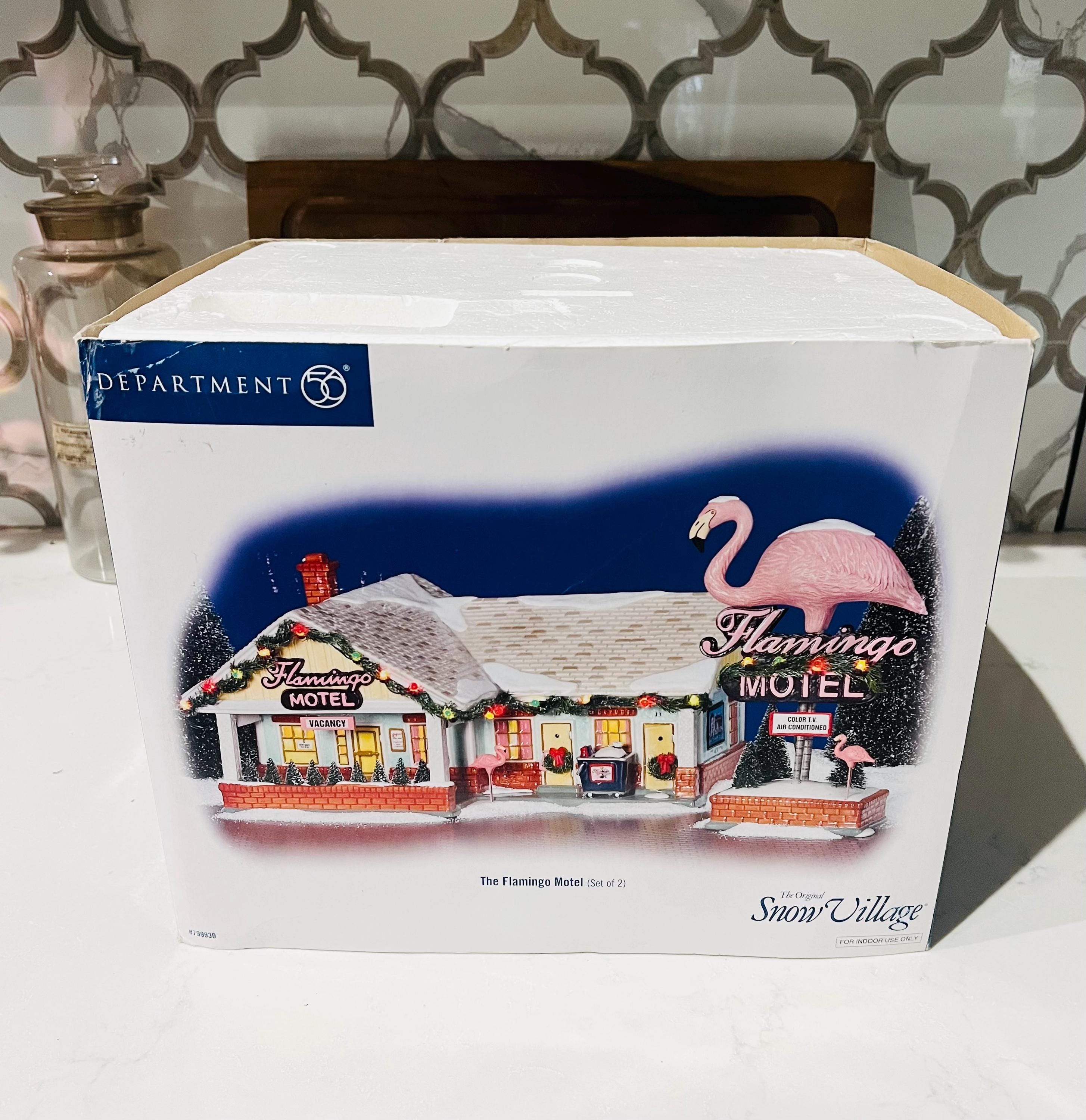 Rare Department 56 Flamingo Motel Snow Village Set | Complete in