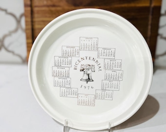 Vintage 1976 Bicentennial Calendar Plate: American Ironstone Collector Plate