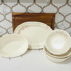 Vintage Pfaltzgraff Tea Rose Serving Bowls and Platter