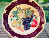 Bella Casa by Ganz Hand Painted 10.5 Plate Fruit Vineyard Cucina Italian Kitchen