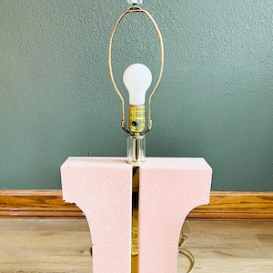 Vintage Bauer Clearlite Pink Splatter Table Lamp 28” | Working Vintage Table Lamp