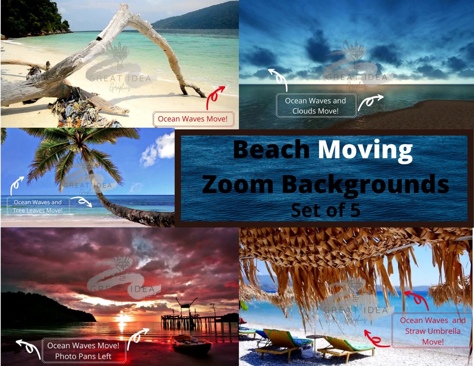 Buy Beach Motion Zoom Background Virtual Background Moving Zoom