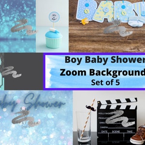 Baby Shower Background | Virtual Background | Boy