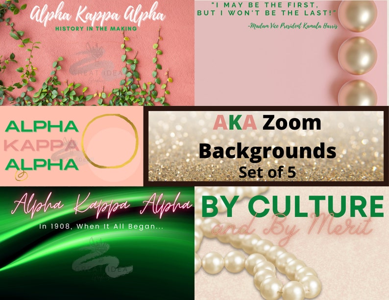 AKA Zoom Background Virtual Background AKA Pink and Green Pearls Divine