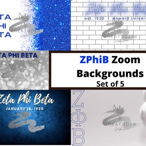 Zeta Phi Beta Zoom Background | Virtual Background | ZPhiB | Blue and White | Poodle | Divine Nine