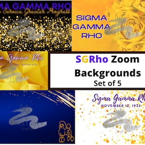 Sigma Gamma Rho Zoom Background | Virtual Background | SGRho | Blue and Gold | Poodle | Divine Nine