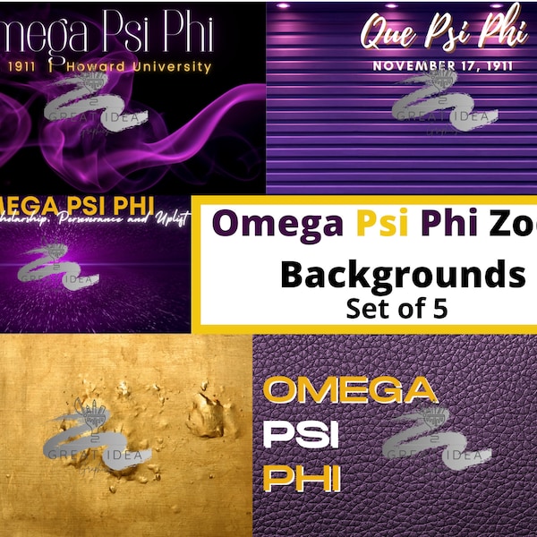 Omega Psi Phi Zoom Background | Virtual Background | Que Psi Phi  |  Purple and Gold | Que Dog | Divine Nine