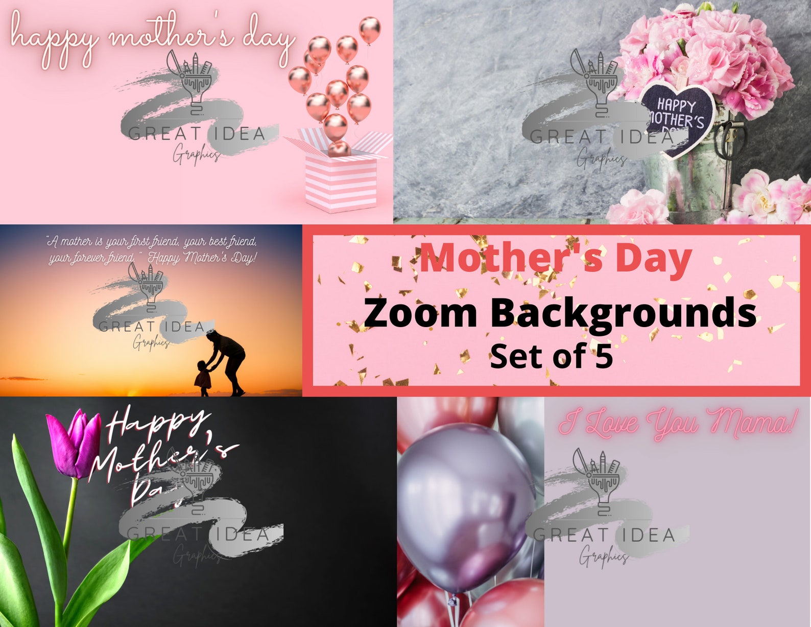 Mother's Day Zoom Background Virtual Background Etsy