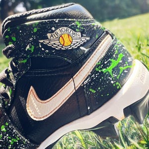 Custom Painted Cleats – Handcrafted Athletic Footwear, Unique Sports Gift, Retro-Inspired Design