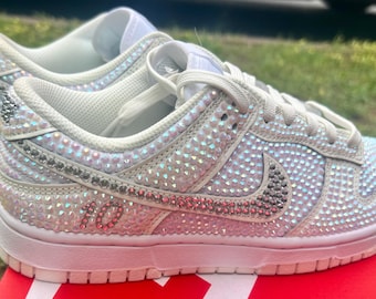 Tênis Nike Dunk Low personalizados com cristais | Sapatos com strass feitos à mão