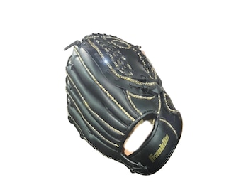 Luva de Softball/Beisebol Personalizada com Joias – Luva com Strass Preto e Dourado