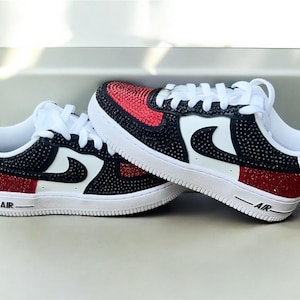 BeJeweled Air Force 1s - Custom af1 - Jeweled Nike - Blinged Air Force 1- Sneaker Ball- Air Force Ones