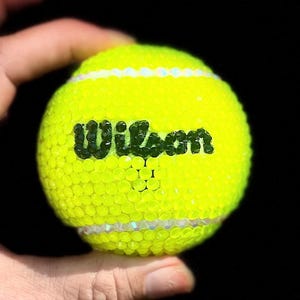 Custom Rhinestone Wilson Tennis Ball: Sparkly Bling Gift
