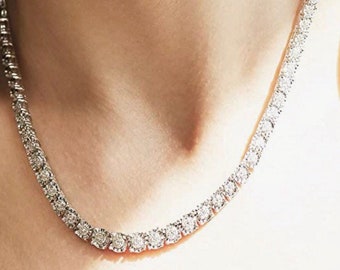 Diamond Tennis Necklace - Etsy
