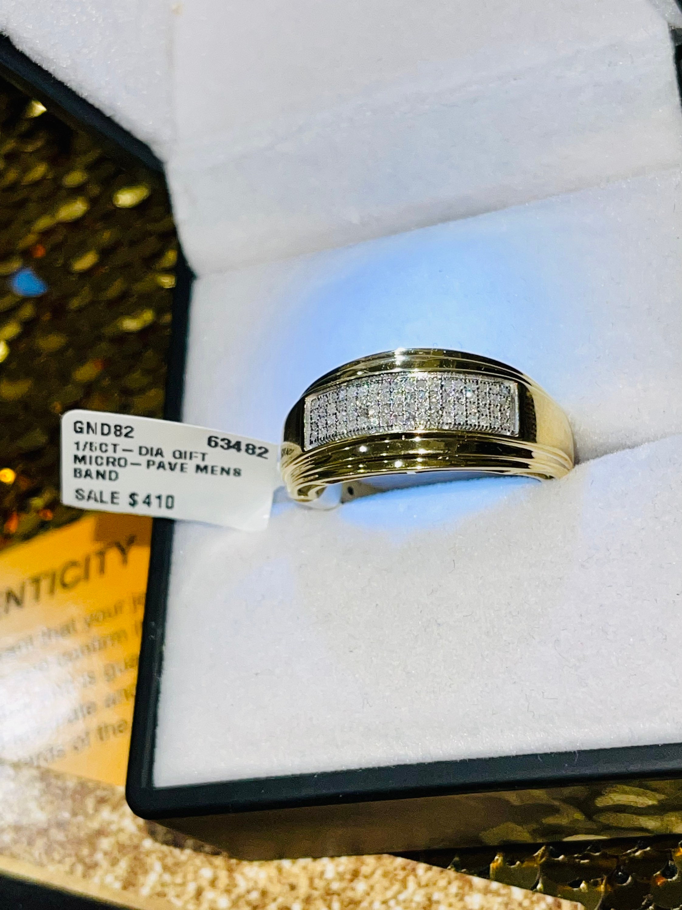 Real 10k Gold Diamond Wedding Anniversary Engagement Men Band Ring