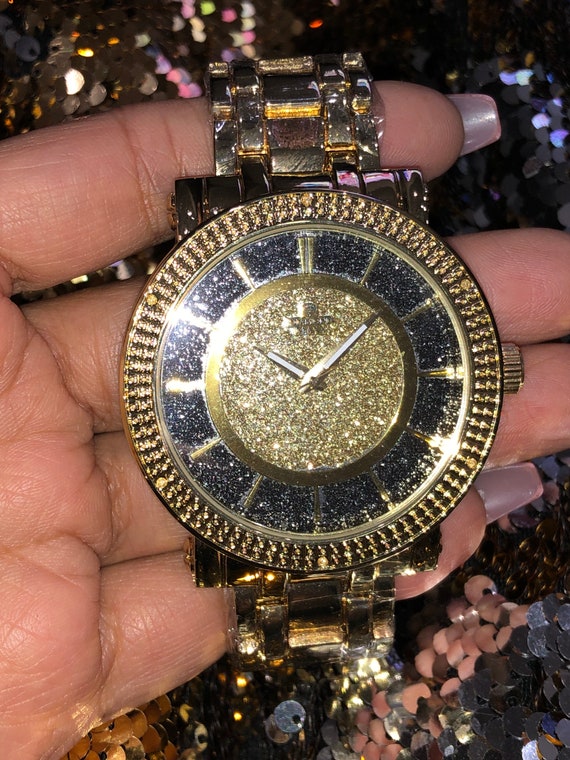 Montre faux diamant homme sale