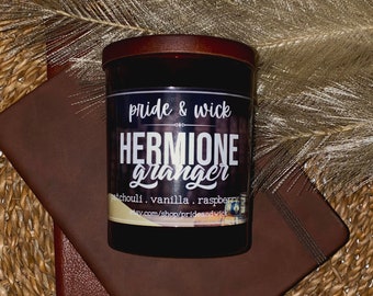 HERMIONE GRANGER | 30+ Hour Burn Time | 7oz/200g | Natural Soy Wax Candle | Fragrance inspired by films & books