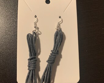 Gift for her Women/'s jewellery Long earrings Textile jewelry Statement earrings Dangle earrings Rope knot earrings