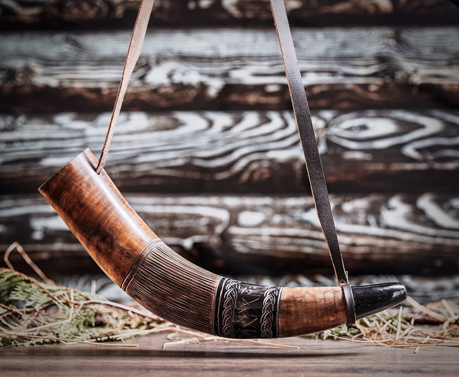 Viking War Horn Genuine Ox Horn Battle Horn Flame Treated Etsy