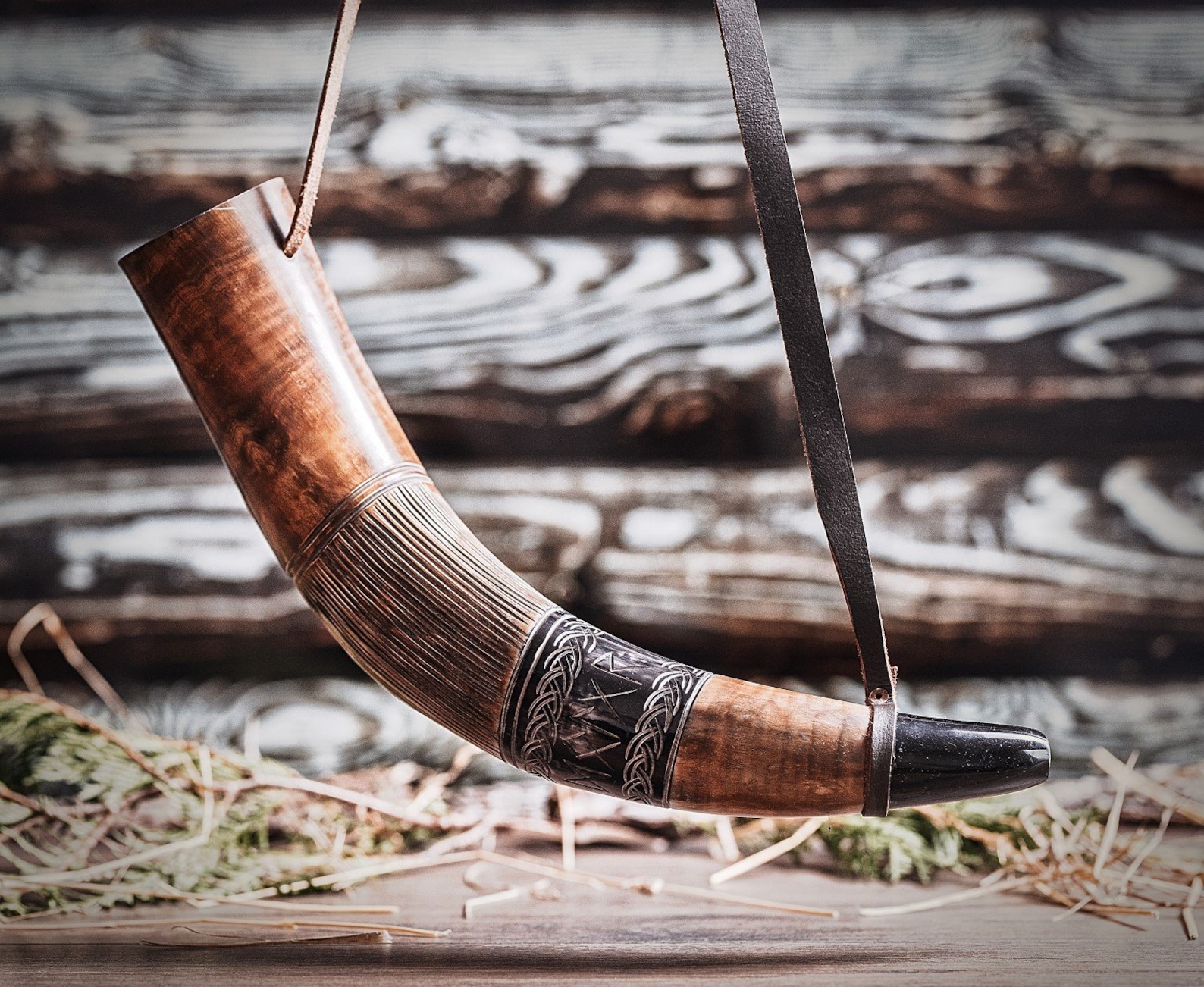 Viking War Horn Genuine Oxhorn Battle Horn Flame Treated Etsy Hong Kong