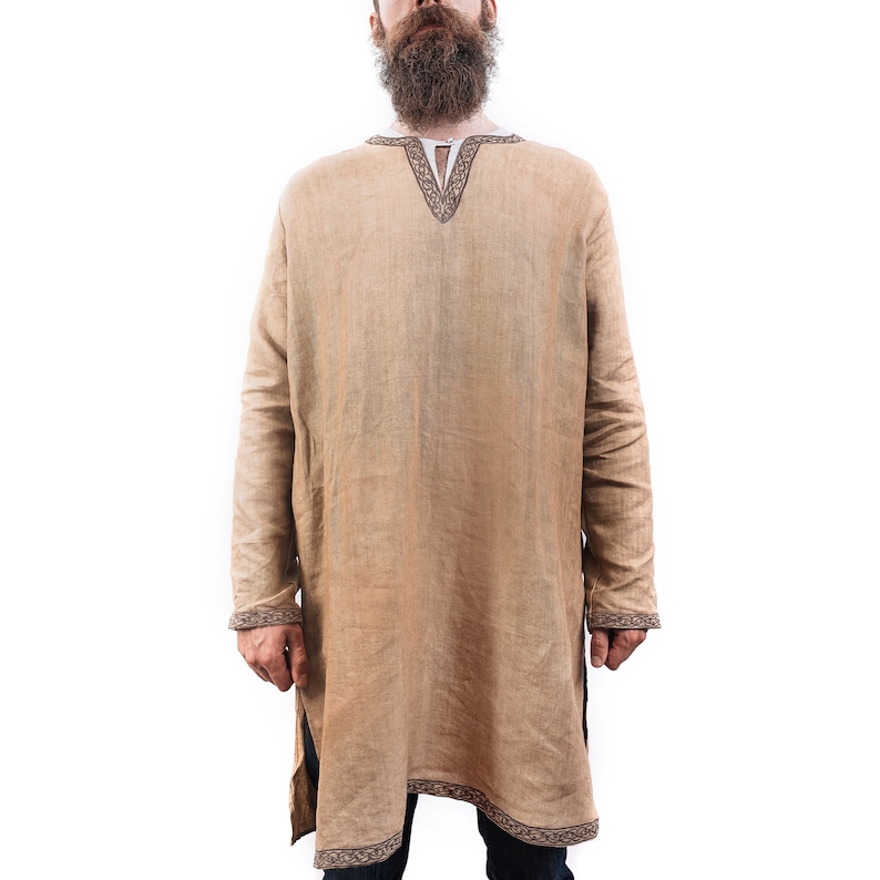 Viking Tunic 100% Premium Linen Fabric Long and Shortsleeve Options High Quality Viking Reenactment Attire image 6