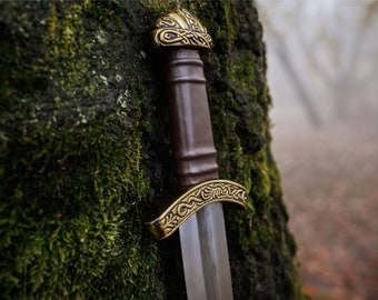 Spring Steel Viking Sword - Single Handed Grip with Premium Leather Belt & Scabbard - "Eldbroti"