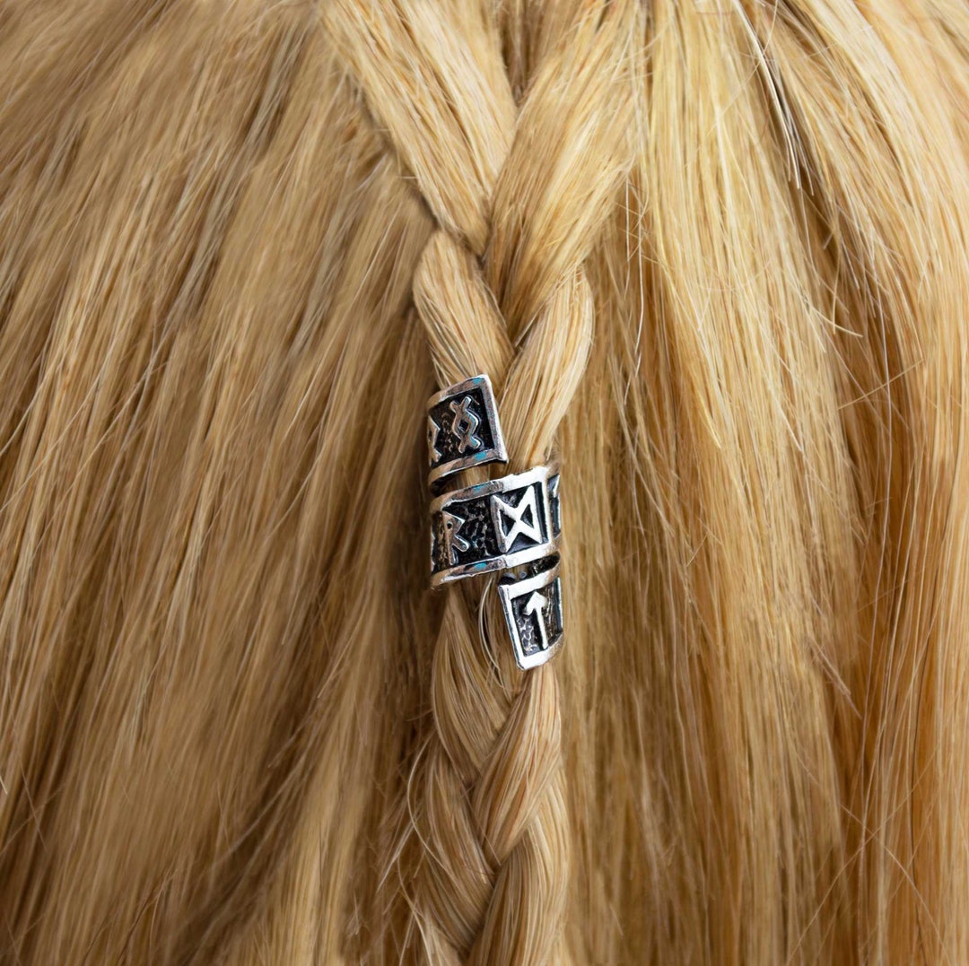Viking Rune Beard Bead Coil Set 4-pack Norse Rings for - Etsy