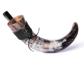 Drinking Horn with Leather Holster | "The Journeyman"