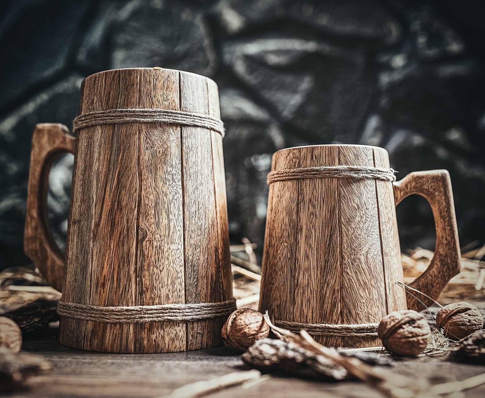 wooden pint tankard