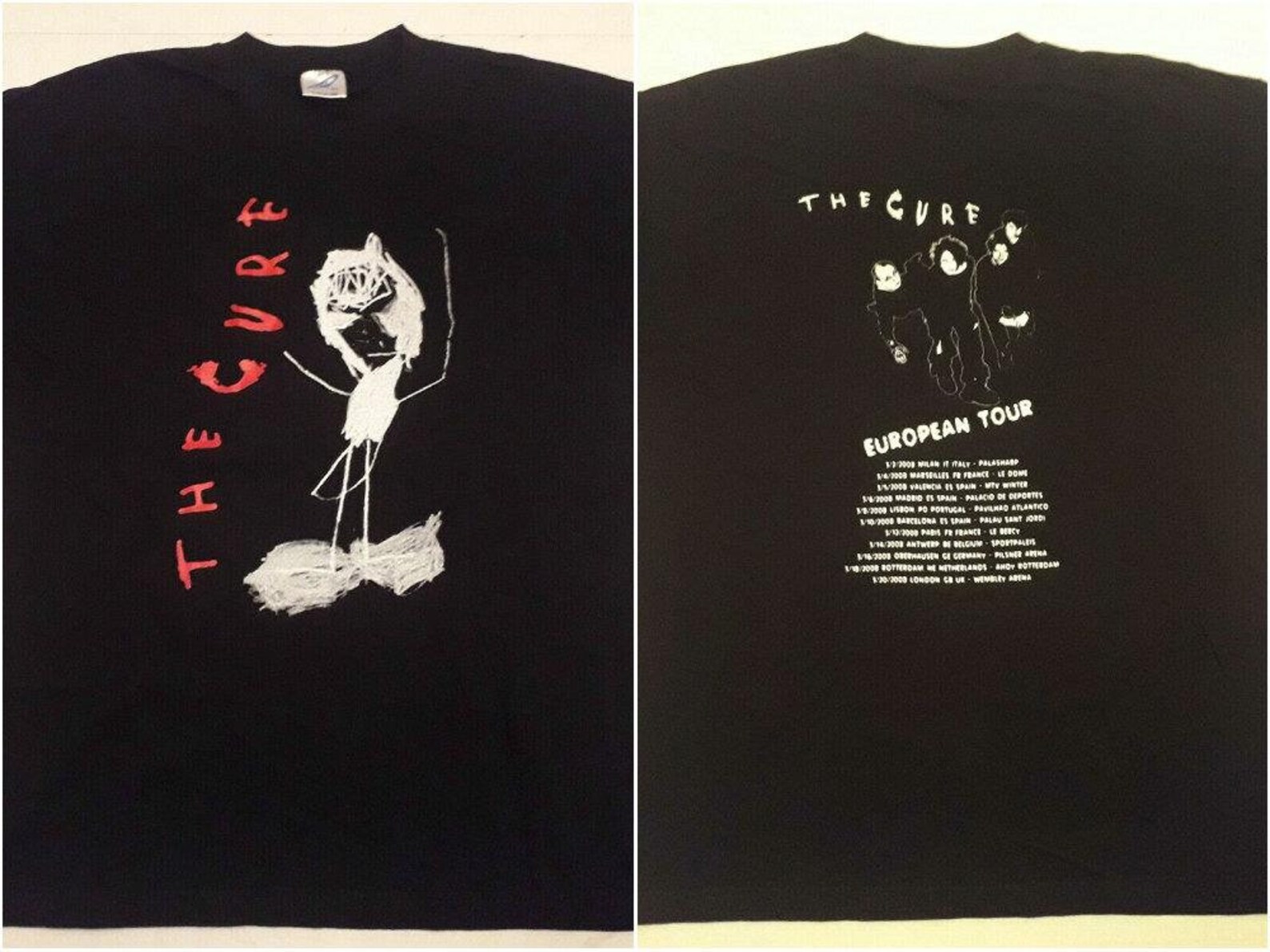 The Cure 2008 European Tour Shirt Black Vintage Print T Shirt Etsy