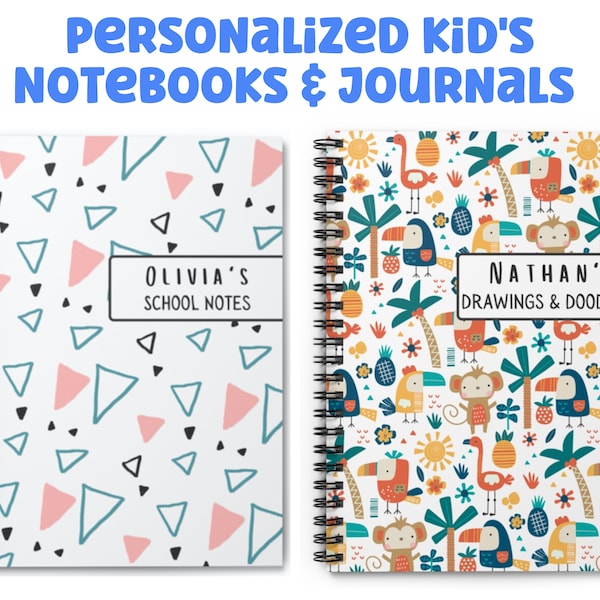 Personalized Notebook For Kid, Notebook For Kids, Gift for Kids, School Supplies, Sketchbook, School Notebook, Back to School, Kid Journal