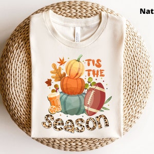 Tis The Season Fall Shirt, Fall Shirt, Cute Pumpkin Shirt, Football Shirts For Women, Football Season Tee, Fall Leopard Shirt, Autumn Shirt