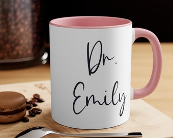 Taza de doctor personalizada, regalo de graduación personalizado, regalo de doctor, nueva taza de doctorado, regalo de la escuela de medicina, regalo de estudiante de doctorado, regalo de doctorado, taza de doctorado