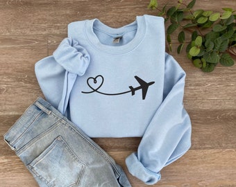 Airplane Sweatshirt, Airplane Sweater, Aviation Sweatshirt, Travel Sweatshirt, Gift for Pilot, Pilot Sweatshirt, Airplane Lover Sweatshirt.