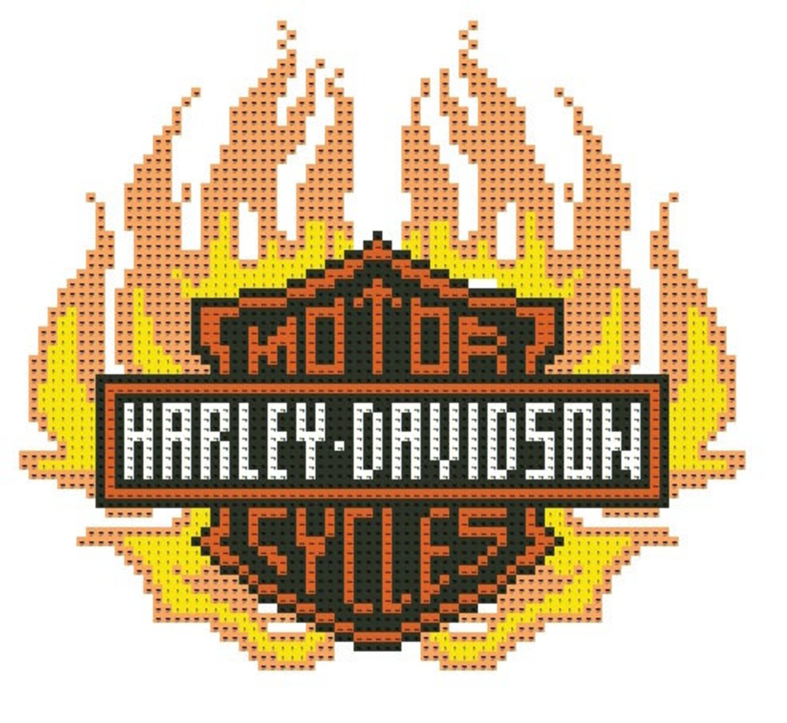 Harley Davidson LOGO Cross Stitch Pattern 80x80 Black Etsy