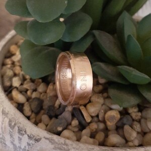 British one penny coin ring gift for him or her personalised year for birthday date Of birth