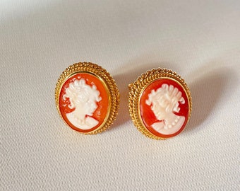 Boucles d'oreilles camées en argent faites à la main, cadeau de mariage et d'anniversaire, bijoux de mariée, fabriqués en Italie, cadeau unique personnalisé