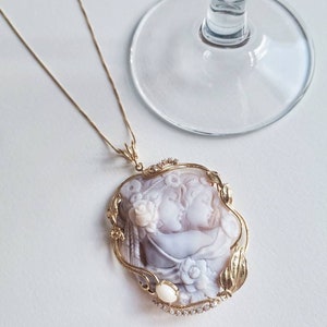 MTO Collar de cameo hecho a mano de perlas de agua dulce, plata de ley 925, regalo personalizado para ella, regalo de boda y aniversario thin golden chain