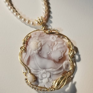 MTO Collar de cameo hecho a mano de perlas de agua dulce, plata de ley 925, regalo personalizado para ella, regalo de boda y aniversario imagen 6