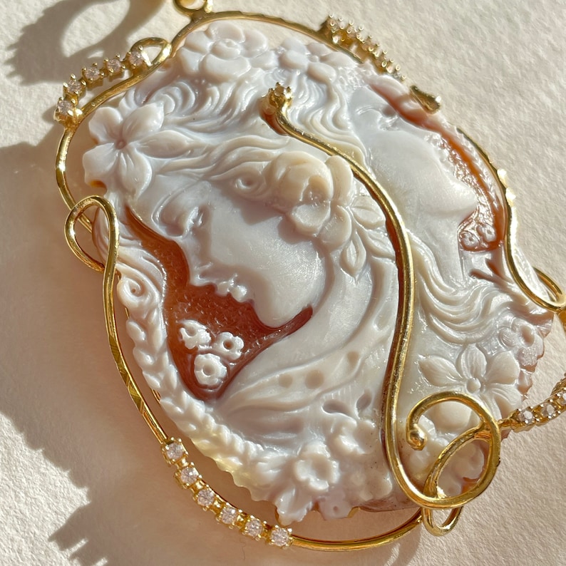 Personalised cameo, portrait cameo, cameo necklace, made in Italy, anniversary gift, made in Italy, personalised handmade gift, wedding gift image 5