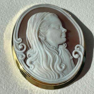 Gepersonaliseerde cameo, portret cameo, cameo ketting, gemaakt in Italië, kerstcadeau, gemaakt in Italië, gepersonaliseerd handgemaakt cadeau, kerstcadeau Simple Frame