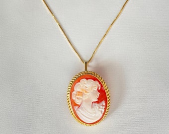 Kamee Halskette, klassische Kamee Kette, Silber Sterling 925, klassische Cameo Büste, made in Italy, Brosche Cameo Halskette Silber Sterling 925, Mutterschmuck, Mutterschmuck