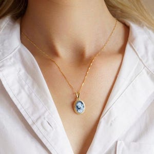Blaue Kamee Halskette, 18k vergoldet Halskette, Kamee Schmuck, Braut Schmuck Set, hergestellt in Italien, Geschenk für Sie, einzigartiges Hochzeitsgeschenk, Mutter