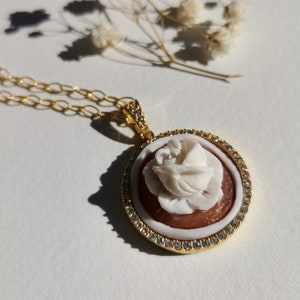 MTO Floral Cameo Halskette, echter italienischer Silberschmuck, personalisiertes Geschenk für sie, hergestellt in Italien, Brautschmuck, Hochzeitsgeschenk Bild 8